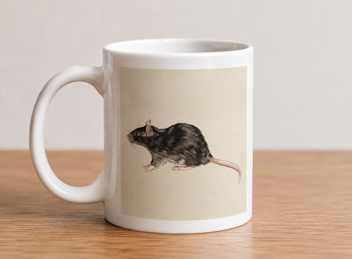 Cute Rat Mug – Quirky Animal Coffee Mug Gift