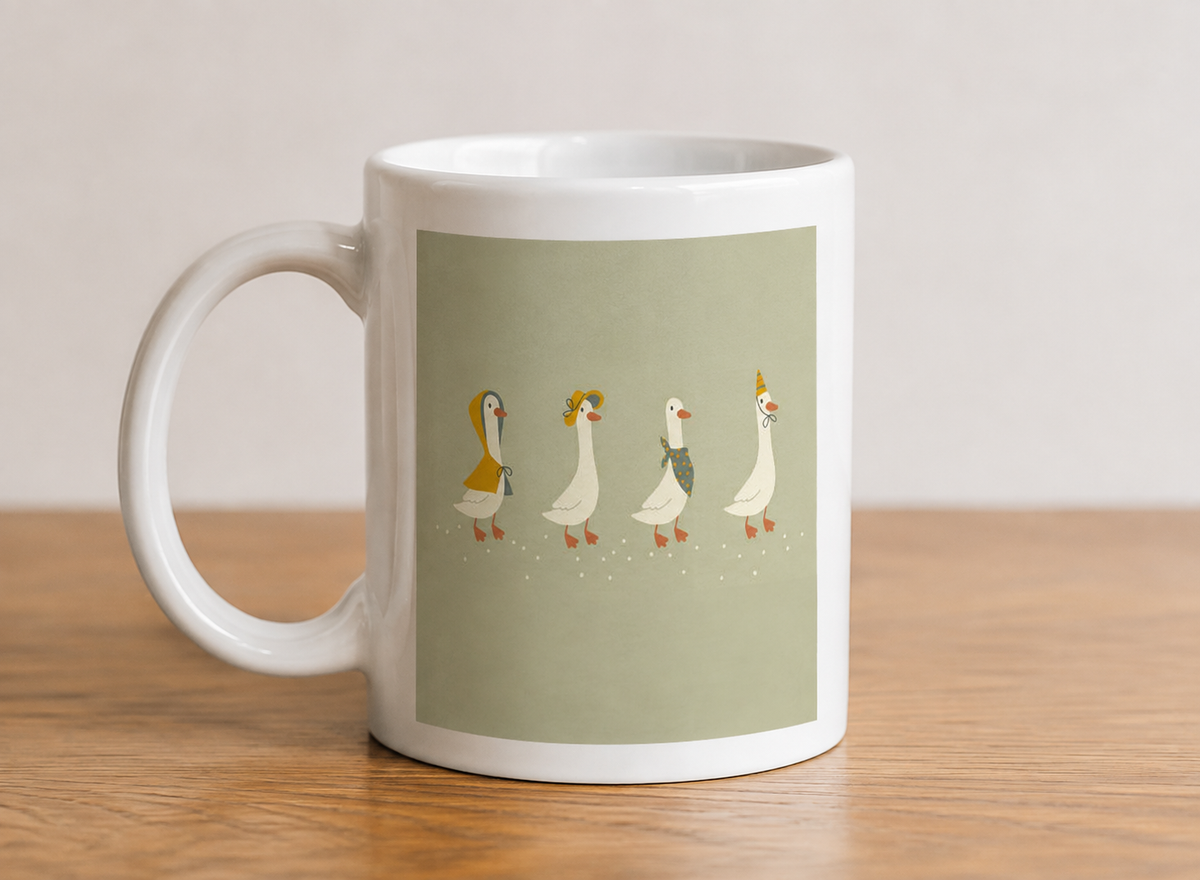 Geese Mug – Cute Bird Print Ceramic Coffee Mug