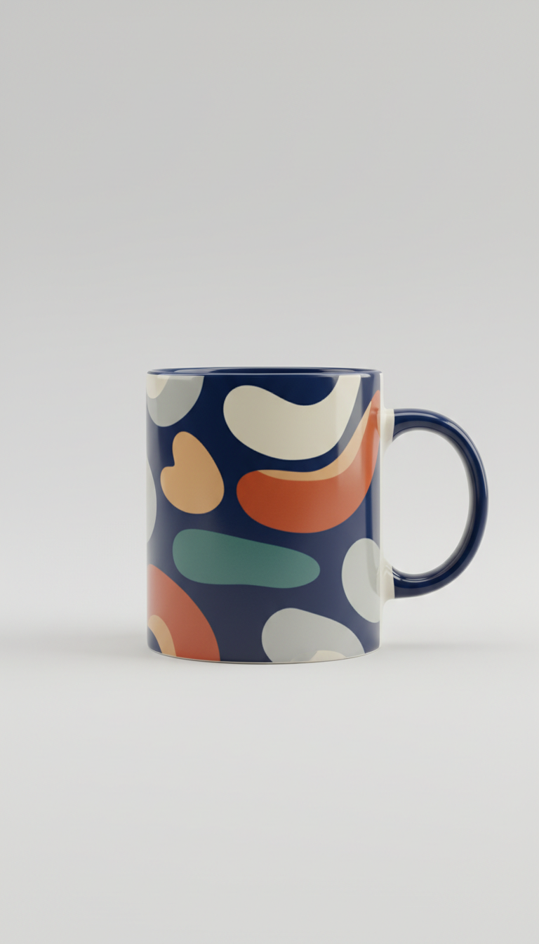 Tangerine Graphic Ceramic Mug – Bold Colourful Coffee Mug